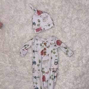Newborn Knotted Gown and Hat